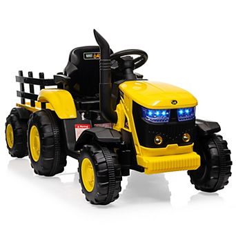 12V Kids Electric Ride On Tractor Farm Toy with 35W Dual Motors and Music