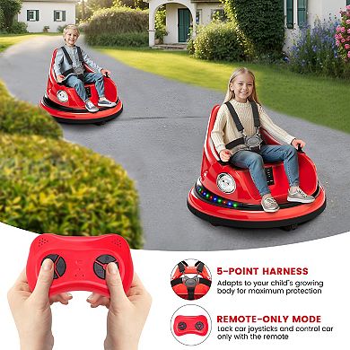 12V Kids Bumper Car with Parent Remote Control, 360 Spin, Lights and Music