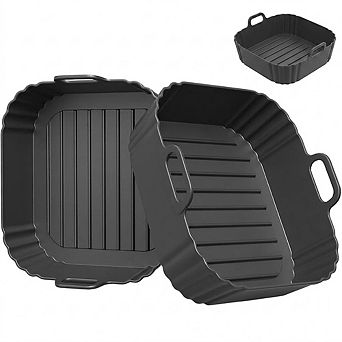 2 Pack Square Silicone Air Fryer Liners Reusable & Heat-Resistant