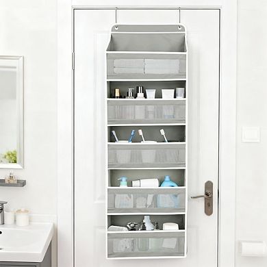 Over Door Hanging Organizer with 5 Large Pockets and Mesh Side Pouches set of 2