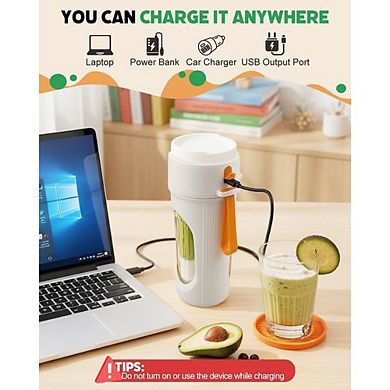 Portable Personal Blender, 12-Blade, USB Rechargeable, BPA-Free Smoothie Maker