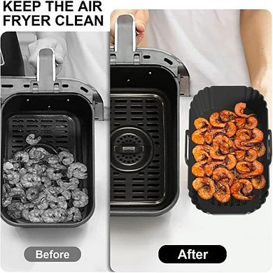 2-Pack Silicone Air Fryer Liners, Reusable, Heat-Resistant, Non-Stick