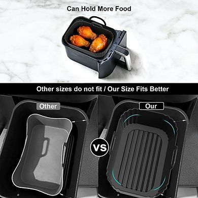 2-Pack Silicone Air Fryer Liners, Reusable, Heat-Resistant, Non-Stick