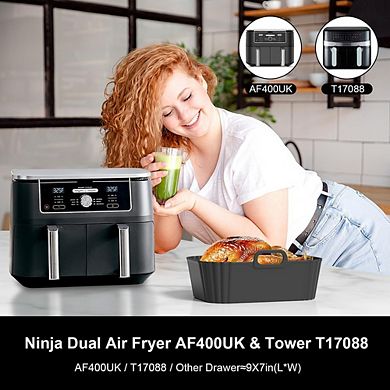 2-Pack Silicone Air Fryer Liners, Reusable, Heat-Resistant, Non-Stick