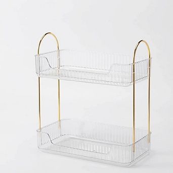 2 tier Clear Countertop Organizer, Multi-Purpose Storage Shelf