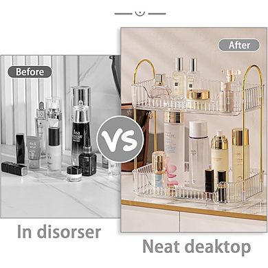 2-Tier Clear Countertop Organizer, Multi-Purpose Storage Shelf