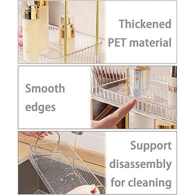 2-Tier Clear Countertop Organizer, Multi-Purpose Storage Shelf