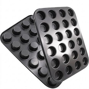 2-Pack Round Muffin Pan Set, 24 cup Nonstick Steel, Cupcake & Cheesecake Pans