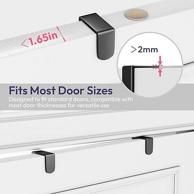 Over The Door Hooks Organizer with 16 Hooks and 2 Mesh Baskets Hanging Storage Rack