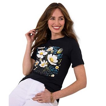 Joe Browns Women's Plus Size Cotton Slub Graphic Tee