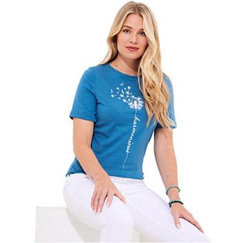 Joe Browns Women's Plus Size Cotton Slub Graphic Tee
