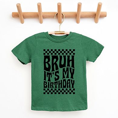 The Juniper Shop Bruh It's My Birthday Checkered Youth Short Sleeve Tee
