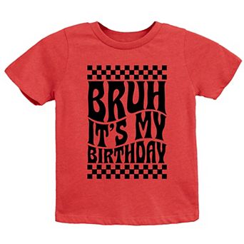 The Juniper Shop Bruh It's My Birthday Checkered Youth Short Sleeve Tee