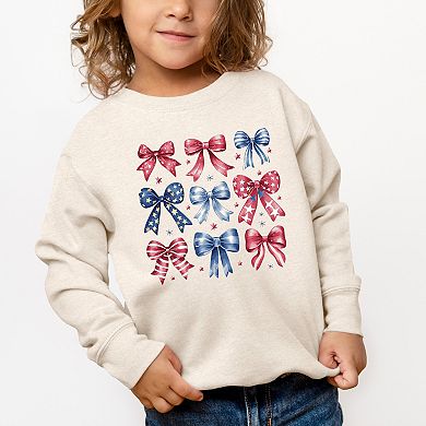 The Juniper Shop Coquette Bow Chart Stars And Stripes Toddler Sweatshirt