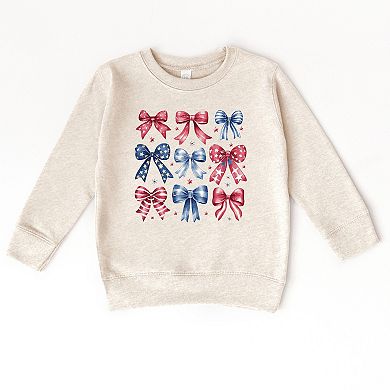 The Juniper Shop Coquette Bow Chart Stars And Stripes Toddler Sweatshirt