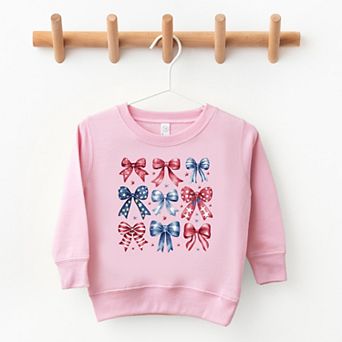 The Juniper Shop Coquette Bow Chart Stars And Stripes Toddler Sweatshirt
