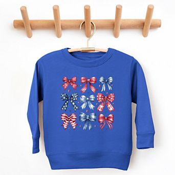 The Juniper Shop Coquette Bow Chart Stars And Stripes Toddler Sweatshirt