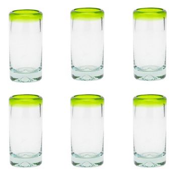 10 Strawberry Street Lime Rim Shot Glass Set of 6