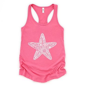 Starfish Mandala - Women's Graphic Racerback Tank Top