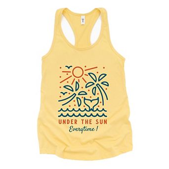 Under The Sun Everytime Palm Trees - Women's Graphic Racerback Tank Top