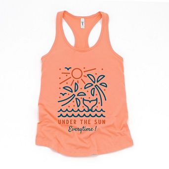 Under The Sun Everytime Palm Trees - Women's Graphic Racerback Tank Top