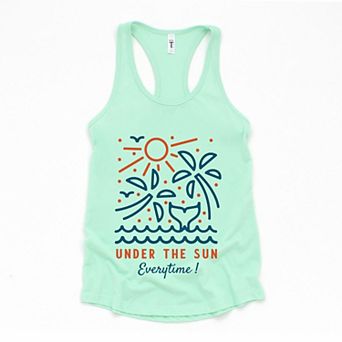 Under The Sun Everytime Palm Trees - Women's Graphic Racerback Tank Top