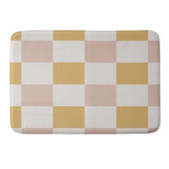Society6 Spring Checkers Memory Foam Bath Mat