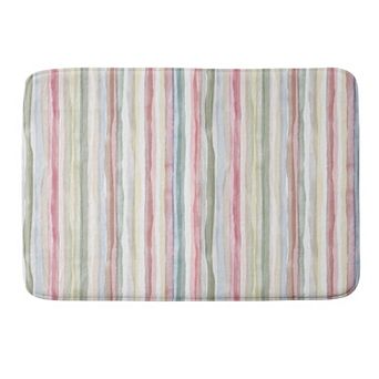 Society6 Summer Stripes Memory Foam Bath Mat