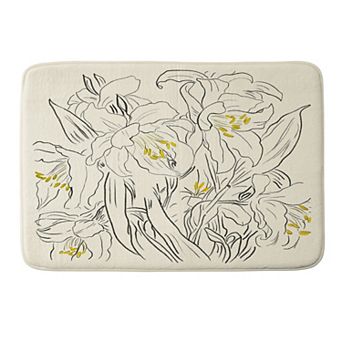 Society6 Garden Flowers Memory Foam Bath Mat