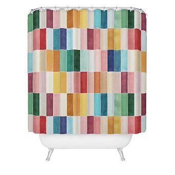 Society6 Colorful Tiles Shower Curtain
