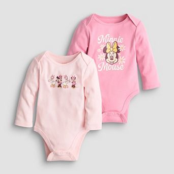 Baby Girls Jumping Beans® Disney's 2-Pack Minnie Mouse Bodysuits