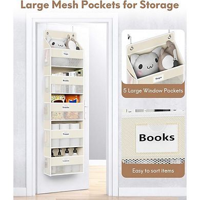5-Shelf Over-the-Door Organizer, Hanging Storage for Bedroom & Nursery set of 2
