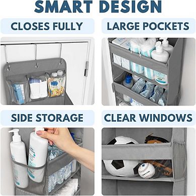 Over Door 5-Tier Hanging Organizer with 5 Large and 6 Side Pockets