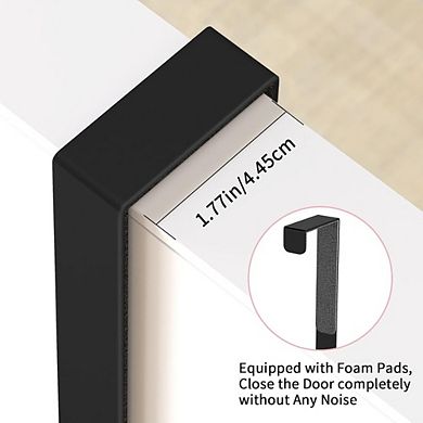 JUANWANG Over the Door Towel Rack with Hooks, Bathroom Storage, Black