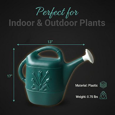 2 Gallon Plastic Watering Can with 2 Handles for Garden Indoor Outdoor Plants