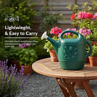 2 Gallon Plastic Watering Can with 2 Handles for Garden Indoor Outdoor Plants