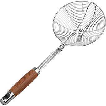 5.3" Spider Strainer Skimmer Spoon with Handle, Stainless Steel Wire Strainer Ladle for Cooking