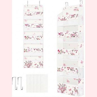 Over Door Flower Organizer with 5 tier Hanging Pockets for Storage set of 2