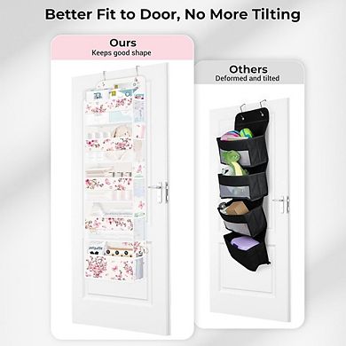 Over Door Flower Organizer with 5-Tier Hanging Pockets for Storage set of 2