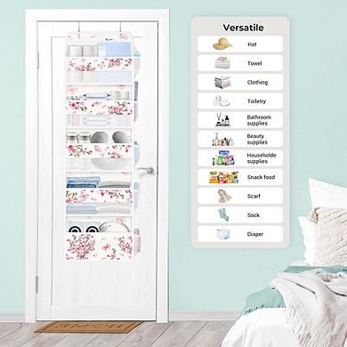Over Door Flower Organizer with 5-Tier Hanging Pockets for Storage set of 2