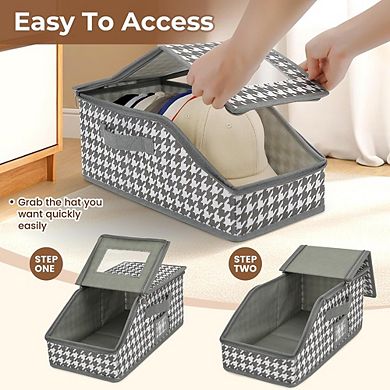 2-Pack Stackable Hat Storage Organizer with Transparent Window