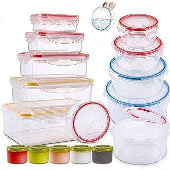 Food Storage Containers Set, Airtight Lids, Microwave & Freezer Safe, BPA-Free