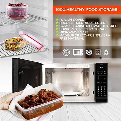Food Storage Containers Set, Airtight Lids, Microwave & Freezer Safe, BPA-Free