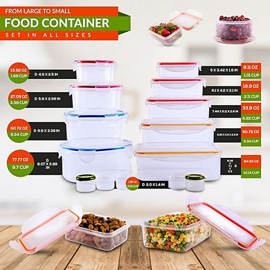 Food Storage Containers Set, Airtight Lids, Microwave & Freezer Safe, BPA-Free