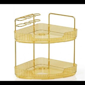 2 tier Acrylic Corner Counter Organizer, Bathroom & Vanity Storage Shelf