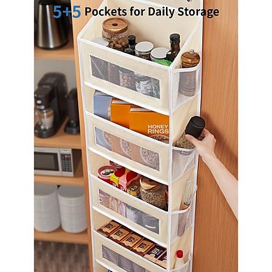 Over-the-Door 5-Shelf Organizer, Hanging Storage with Large Pockets, 44 lb Capacity