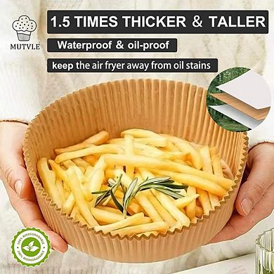 200-Piece Disposable Air Fryer Paper Liners, 8-Inch Round, Non-Stick