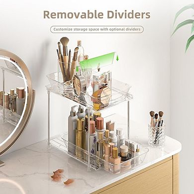 2-Pack 2-Tier Under Sink Pull-Out Organizer with Hooks and Cups