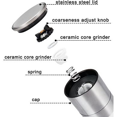 Electric Pepper Grinder, Rechargeable, Adjustable Coarseness, LED Light