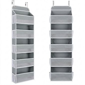 Over Door 5 tier Hanging Organizer with 10 Mesh Side Pockets set of 2
